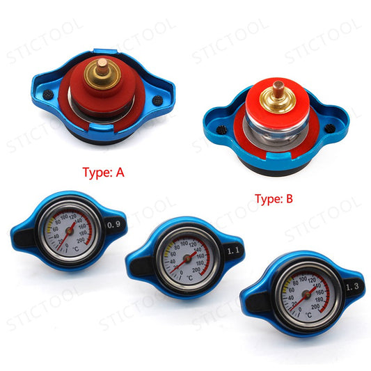 Universal Thermo Temp Gauge Radiator Cap Car Motor Radiator Caps 0.9/1.1/1.3 Bar Small/Big Head