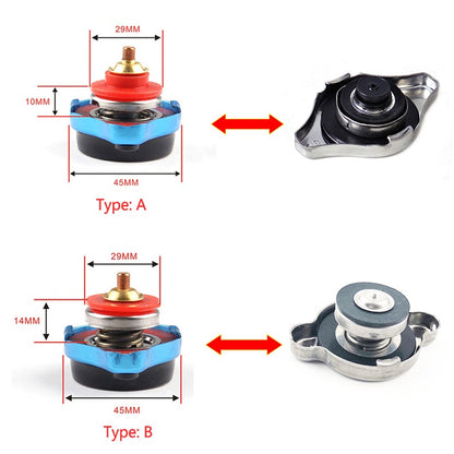 Universal Thermo Temp Gauge Radiator Cap Car Motor Radiator Caps 0.9/1.1/1.3 Bar Small/Big Head