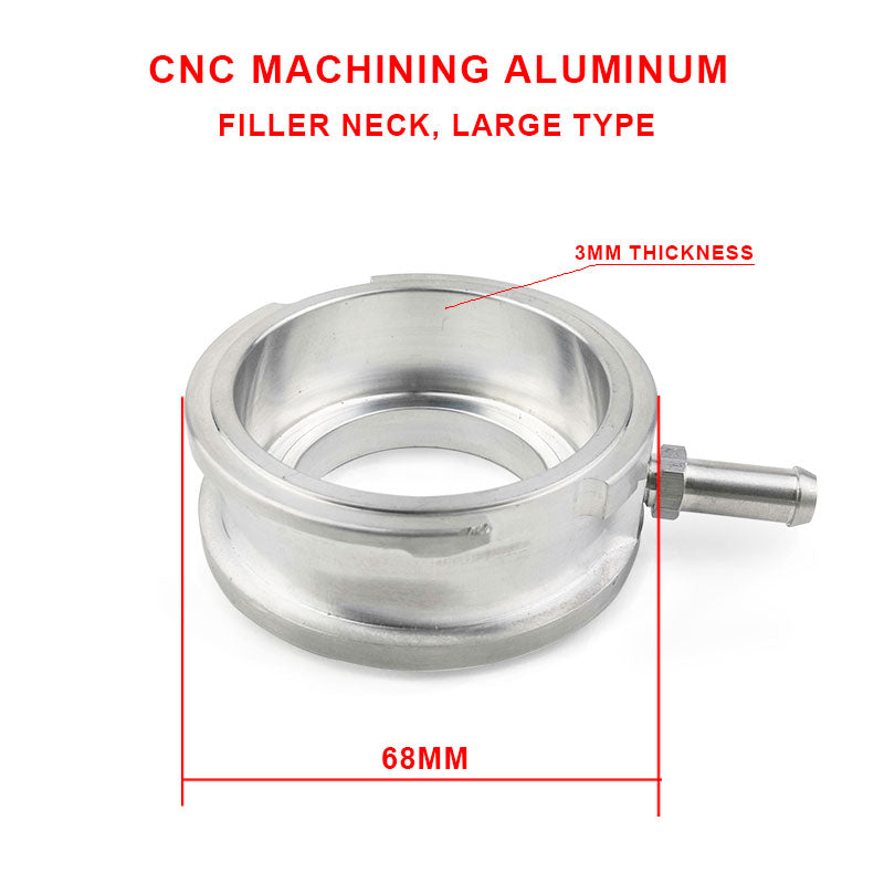 CNC Machining Thicken Aluminum Filler Neck Bolt-on Small/Medium/Large Size Aluminum Water Inlet Seat