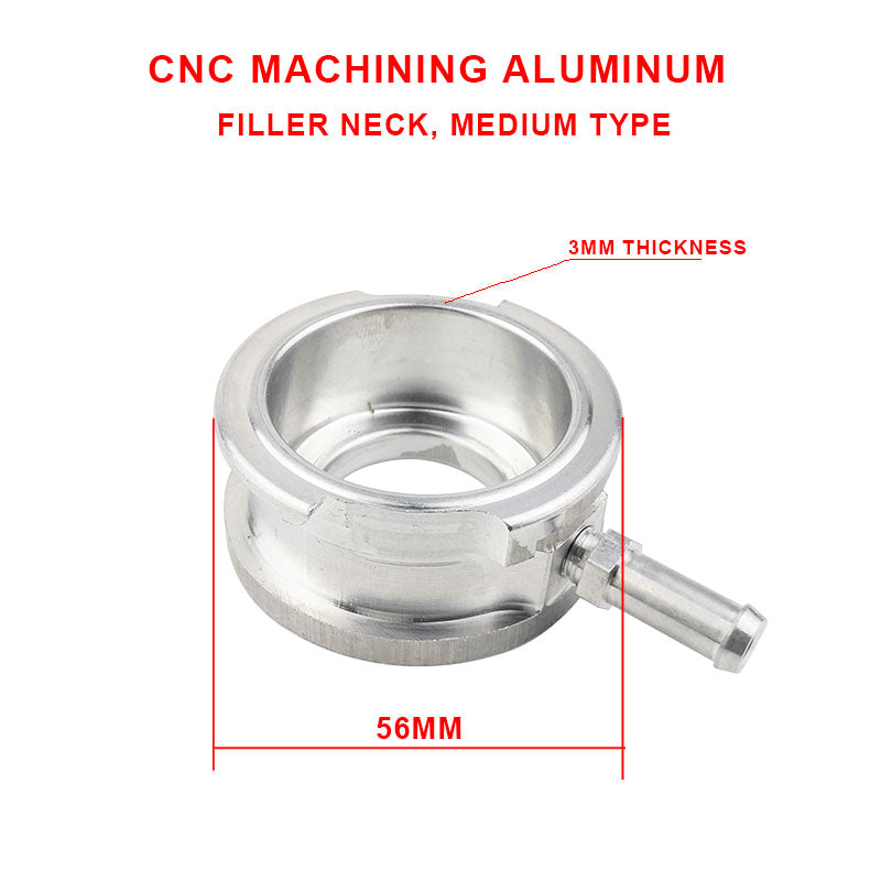 CNC Machining Thicken Aluminum Filler Neck Bolt-on Small/Medium/Large Size Aluminum Water Inlet Seat