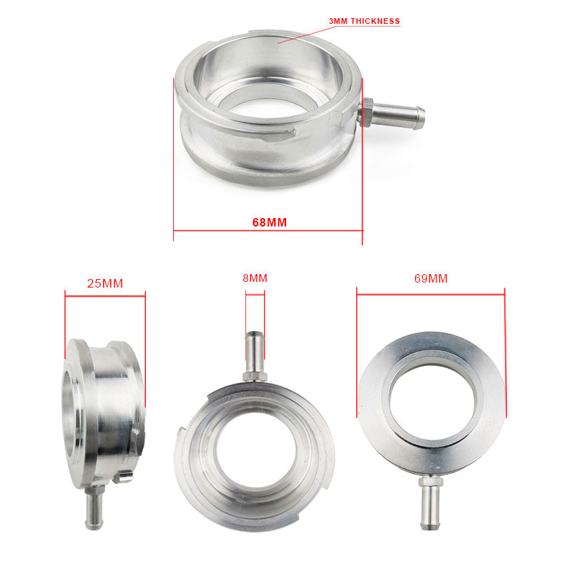 CNC Machining Thicken Aluminum Filler Neck Bolt-on Small/Medium/Large Size Aluminum Water Inlet Seat