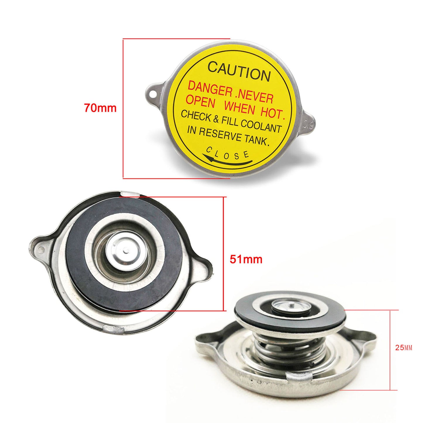 Double Sealing Stainless Radiator Cap Truck Generator Radiator Cap Water Tank Cover 0.5/0.9/1.1/1.3/1.5/2.0 Bar